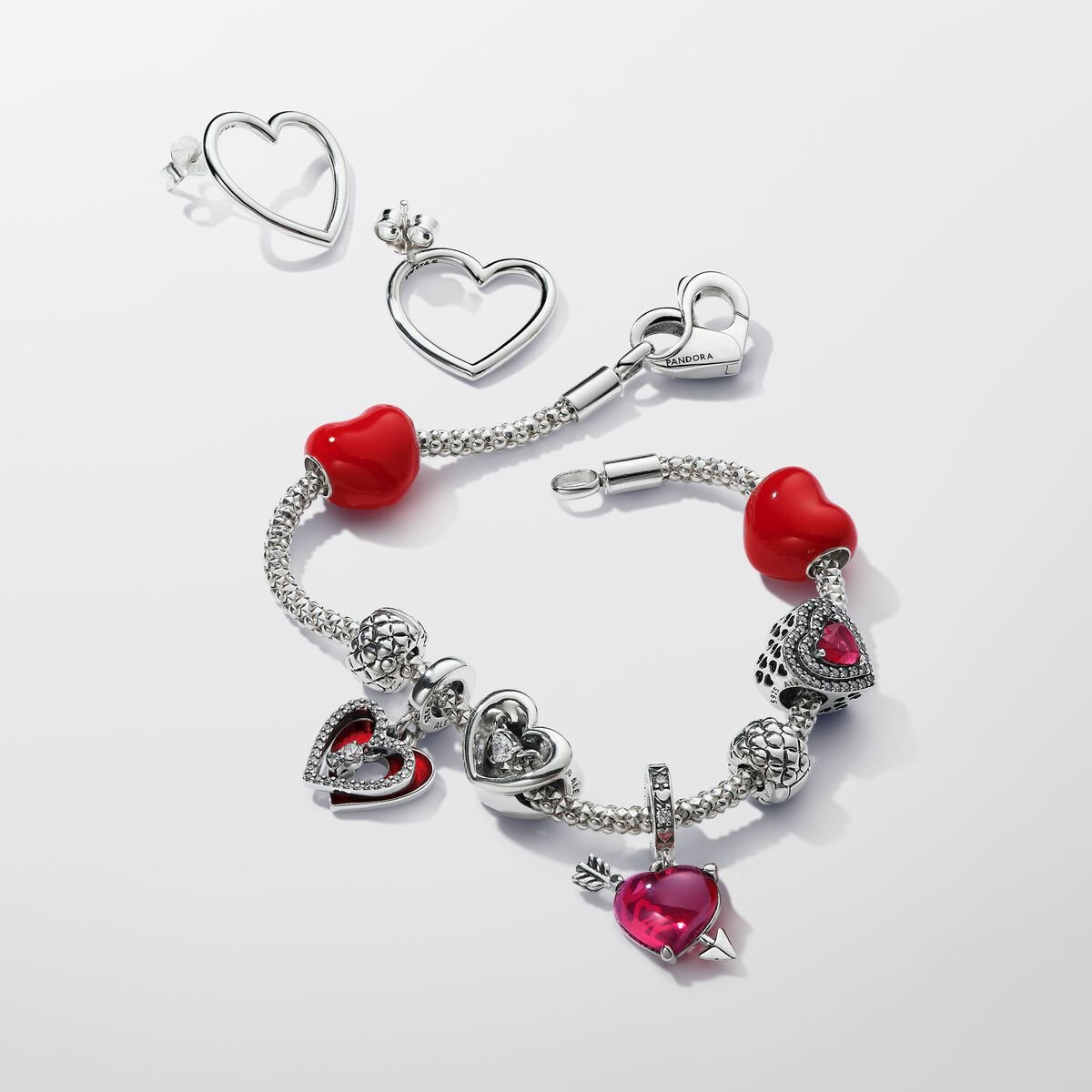 Metallic Red Heart Charm
